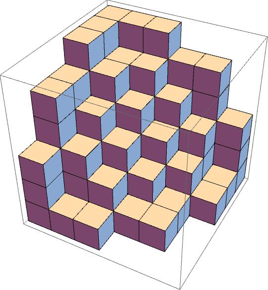 Figure 4: Graphical representation of the totally symmetric self-complementary plane partition of $n=108$ shown at \eqref{ppeq6}.