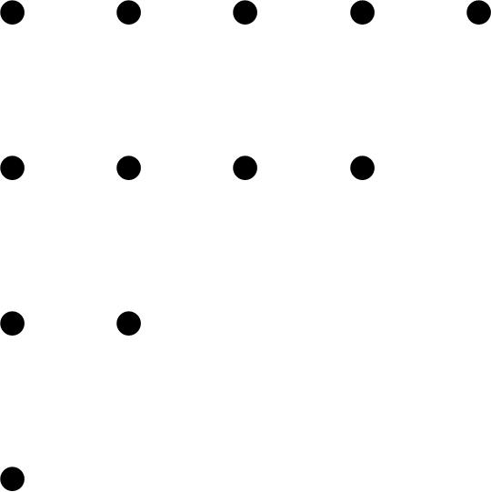 Figure 1: Ferrers graph of the partition $5+4+2+1$.